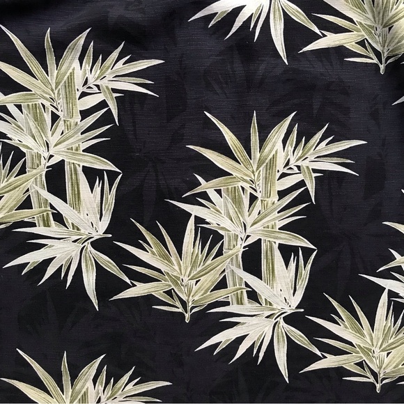 Jamaica Jaxx 100% Silk Tropical Shirt, Washed Black with Bamboo Fronds, Size Med - Picture 11 of 12